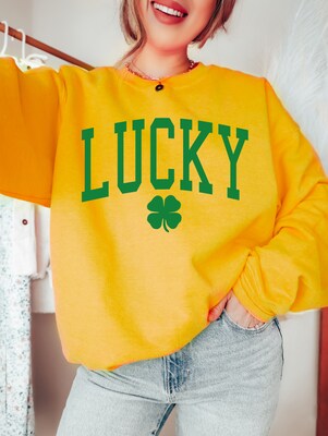 St. Patrick's Day Sweatshirt, Lucky Sweatshirt, St Patrick's Shirt, Oversized, Baggy - image2